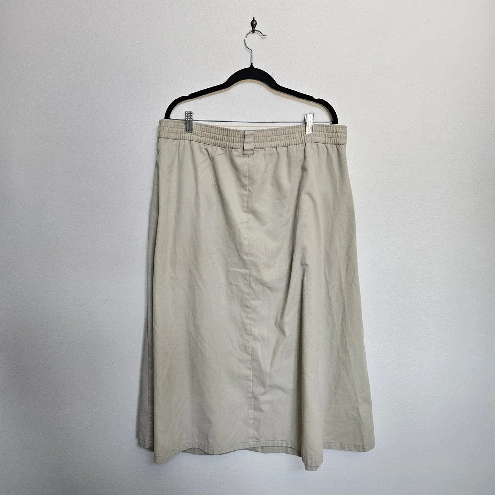 Vtg 80s Silvercord Women's 16 Skirt Belted Button Front Pleated